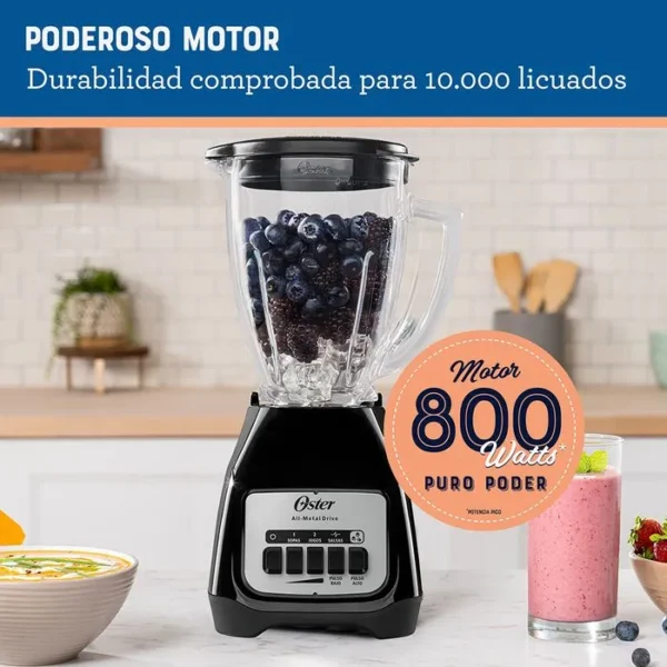 2 velocidades más pulso y vaso de vidrio