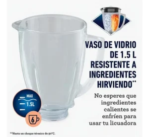 vaso oster de vidrio 1.5 litros (6 tazas)