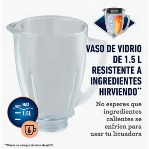 vaso oster de vidrio 1.5 litros (6 tazas)