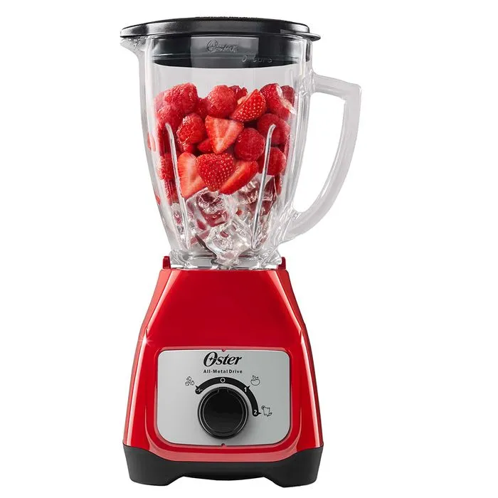 licuadora oster roja 800w vaso de vidrio 1.5l blstkag rrd